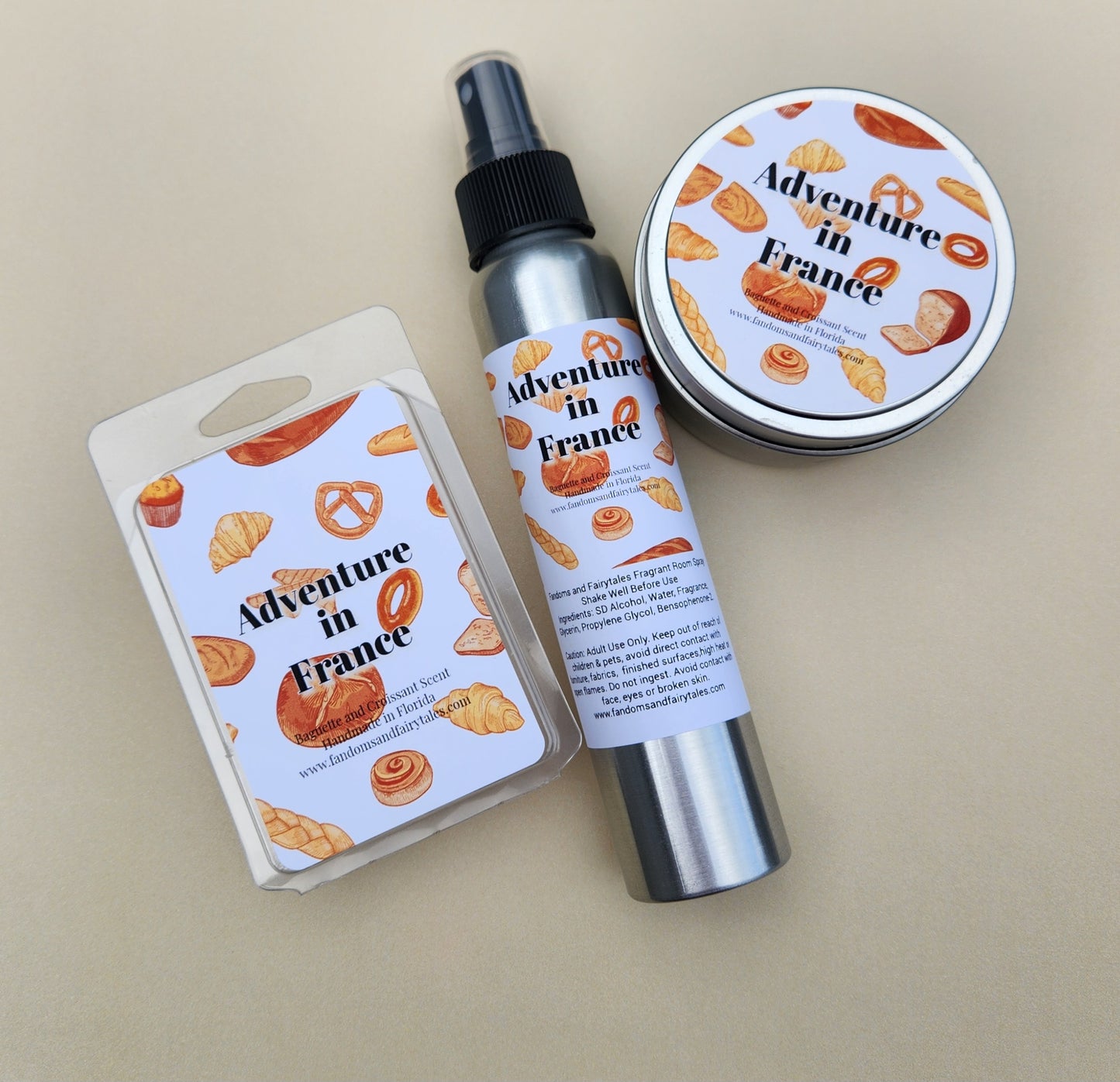 Adventure in France wax melts, Room Spray or Candle