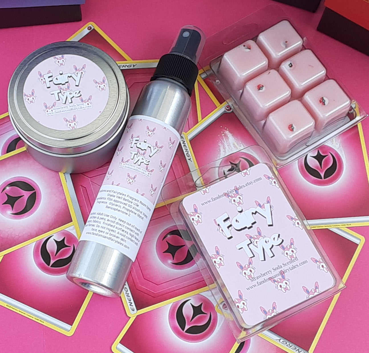 Eeveelutions Collection Scented Wax Tart - Poke Wax melts - Candles - Room Spray Fairy Type, Water Type, Ice Type, Fire Type